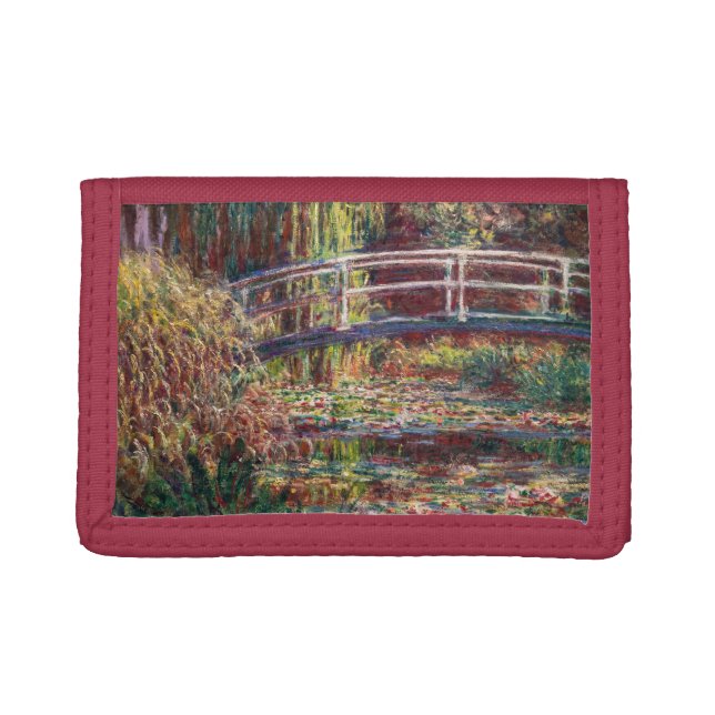 Claude Monet - Water Lily pond, Pink Harmony Trifold Wallet (Front)