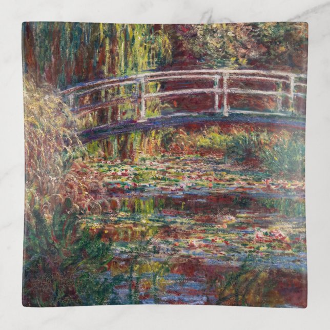 Claude Monet - Water Lily pond, Pink Harmony Trinket Tray (Front)