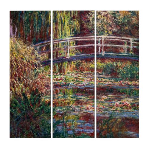 Claude Monet _ Water Lily pond Pink Harmony Triptych