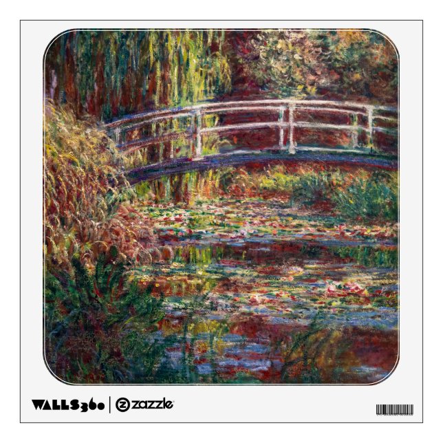 Claude Monet - Water Lily pond, Pink Harmony Wall Decal (Front)