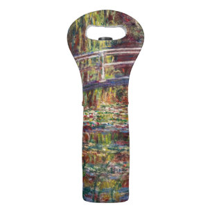Claude Monet - Water Lily pond, Pink Harmony Wine Bag