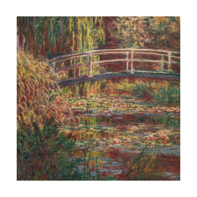 Claude Monet - Water Lily pond, Pink Harmony Wood Wall Art (Front)