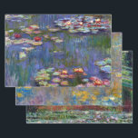 Claude Monet, Water Lily Pond Wrapping Paper Sheets<br><div class="desc">Oscar-Claude Monet (14 November 1840 – 5 December 1926) was a French painter, a founder of French Impressionist painting and the most consistent and prolific practitioner of the movement's philosophy of expressing one's perceptions before nature, especially as applied to plein air landscape painting. The term "Impressionism" is derived from the...</div>
