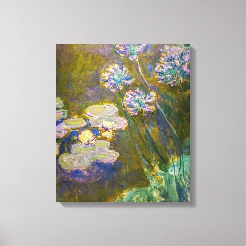 Claude Monet _ Waterlilies and Agapanthus Canvas Print