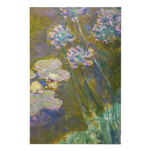 Claude Monet _ Waterlilies and Agapanthus Faux Canvas Print