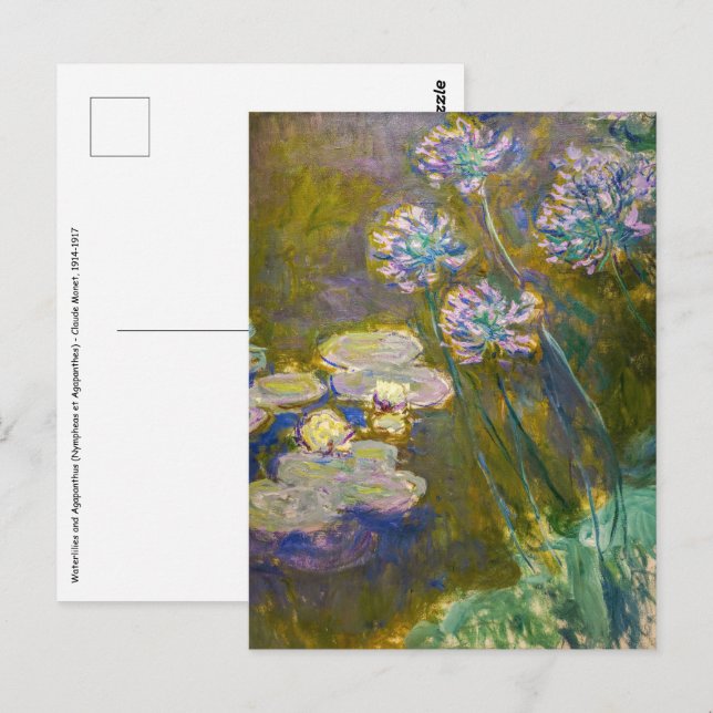 Claude Monet - Waterlilies and Agapanthus Postcard (Front/Back)