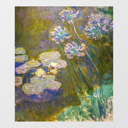 Claude Monet _ Waterlilies and Agapanthus Window Cling