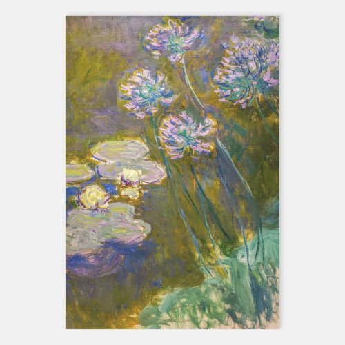 Claude Monet _ Waterlilies and Agapanthus Wrapping Paper Sheets