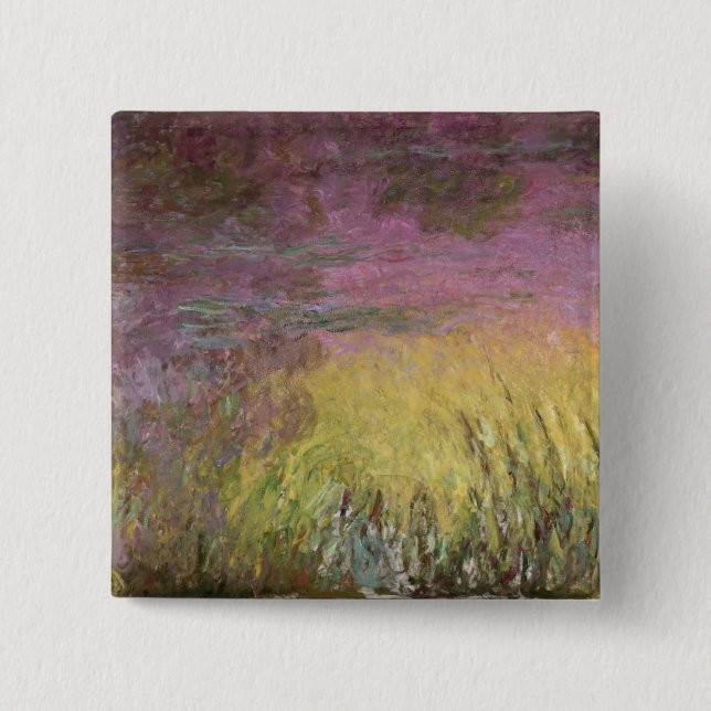 Claude Monet | Waterlilies at Sunset Pinback Button (Front)
