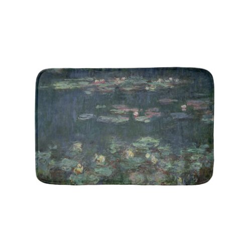 Claude Monet  Waterlilies Green Reflections Bath Mat