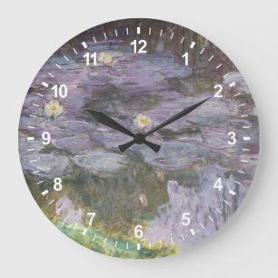 Claude Monet Waterlilies Large Clock