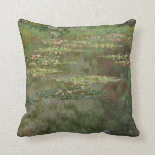 Claude Monet Waterlilies or The Water Lily Pond Throw Pillow