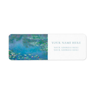 CLAUDE MONET "WATERLILIES" RETURN ADDRESS LABEL
