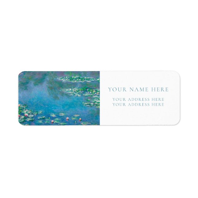 CLAUDE MONET "WATERLILIES" RETURN ADDRESS LABEL (Front)