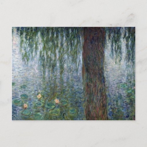 Claude Monet  Waterlilies Weeping Willows left Postcard