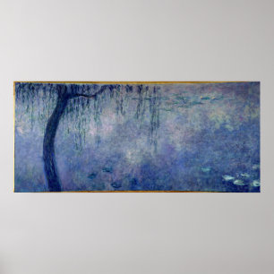 Claude Monet Waterlilies: Weeping Willows left Poster