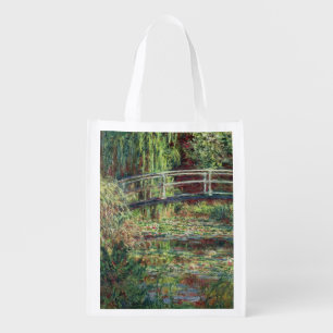 Claude Monet Waterlily Pond: Pink Harmony, 1900 Reusable Grocery Bag