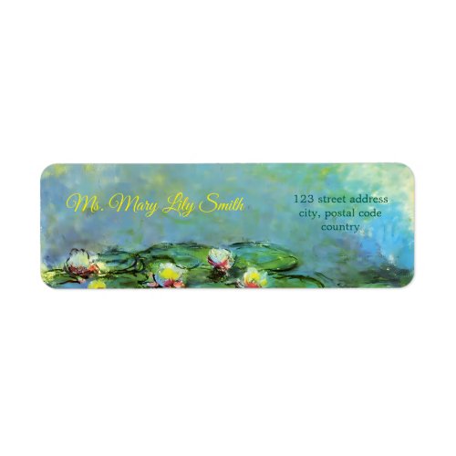 Claude Monet Waterlily Vintage Fine Art Label