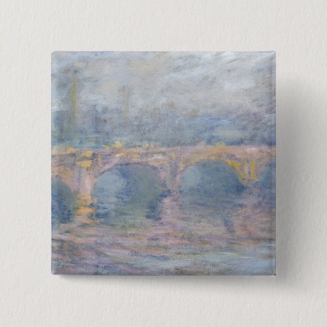 Claude Monet | Waterloo Bridge, London, at Sunset Pinback Button (Front)