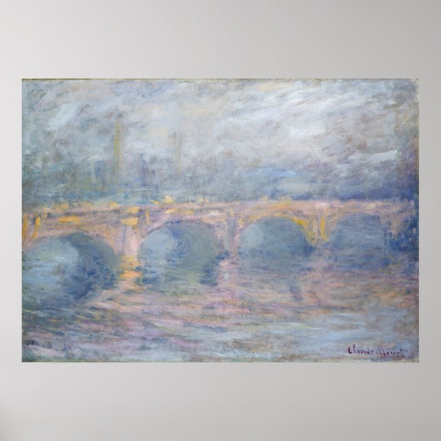 Claude Monet | Waterloo Bridge, London, at Sunset Poster (Front)