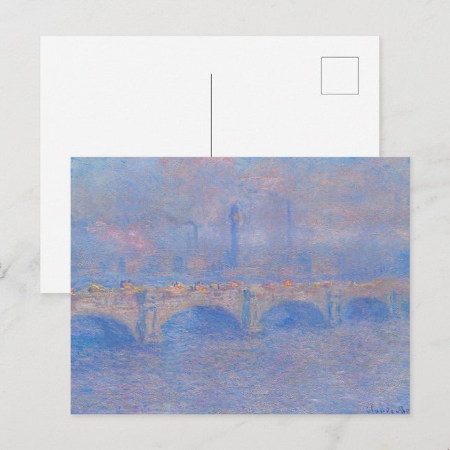Claude Monet Waterloo Bridge Sunlight Art Print Postcard (Front/Back)
