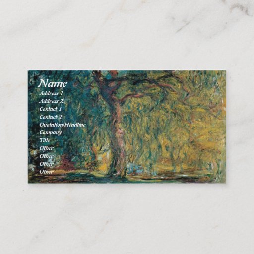 Customizable Claude Monet Weeping Willow Business Cards