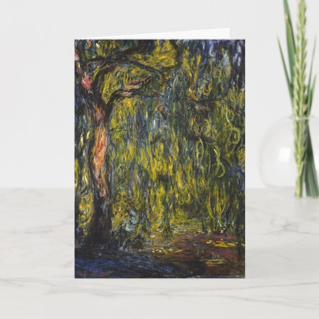 Claude Monet Weeping Willow Impressionist Art Card (Front)