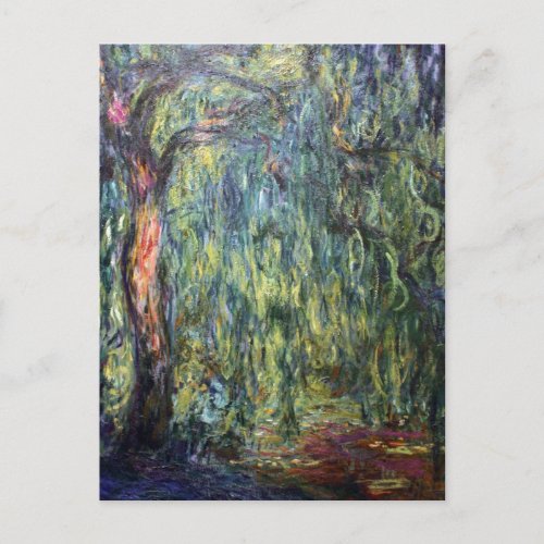 Claude Monet Weeping Willow Postcard