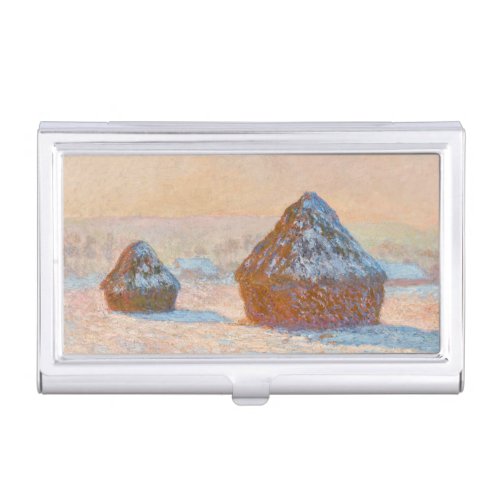 Claude Monet _ Wheatstacks Snow Effect Morning Business Card Case