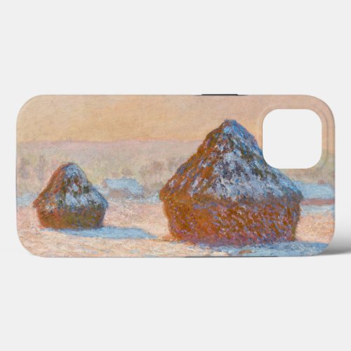 Claude Monet _ Wheatstacks Snow Effect Morning iPhone 13 Case