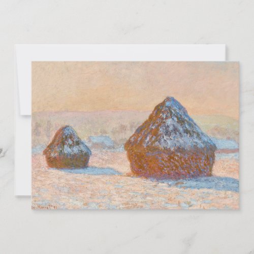 Claude Monet _ Wheatstacks Snow Effect Morning Invitation
