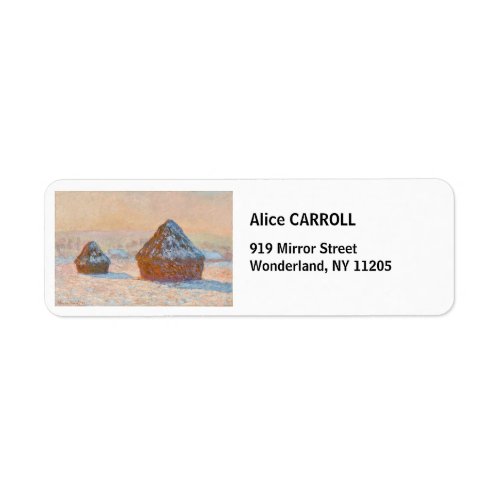 Claude Monet _ Wheatstacks Snow Effect Morning Label