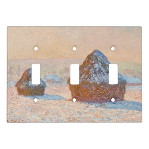 Claude Monet _ Wheatstacks Snow Effect Morning Light Switch Cover