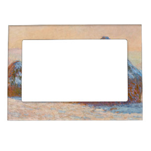 Claude Monet - Wheatstacks, Snow Effect, Morning Magnetic Frame