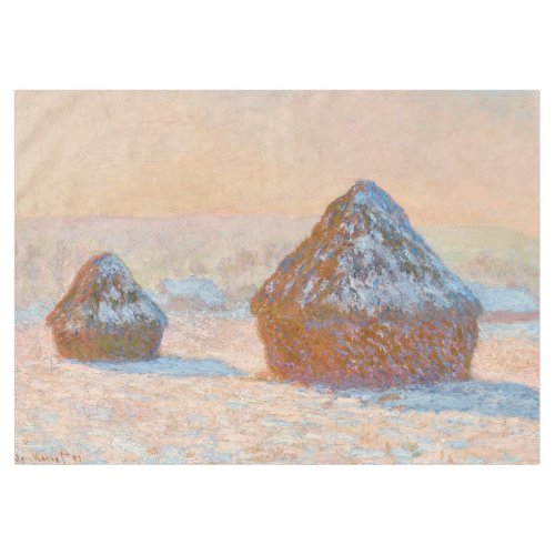 Claude Monet _ Wheatstacks Snow Effect Morning Tablecloth