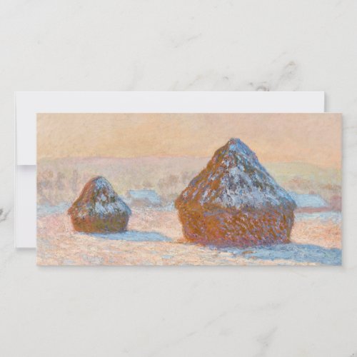 Claude Monet _ Wheatstacks Snow Effect Morning Thank You Card