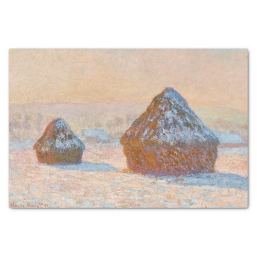 Claude Monet _ Wheatstacks Snow Effect Morning Tissue Paper