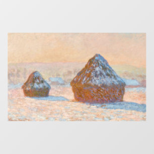 Claude Monet - Wheatstacks, Snow Effect, Morning Wall Decal