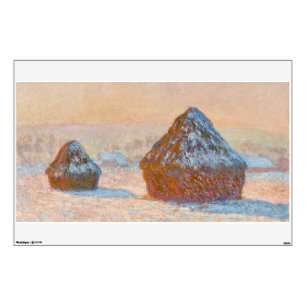 Claude Monet - Wheatstacks, Snow Effect, Morning Wall Decal
