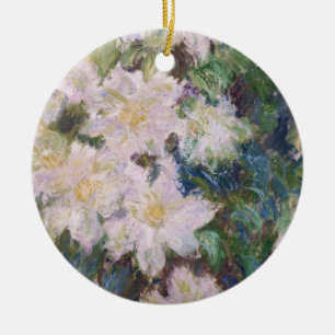 Claude Monet - White Clematis Ceramic Ornament