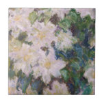 Claude Monet - White Clematis Ceramic Tile<br><div class="desc">White Clematis / Clematites Blanches - Claude Monet,  1887</div>