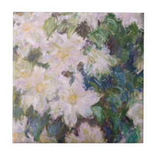 Claude Monet - White Clematis Ceramic Tile