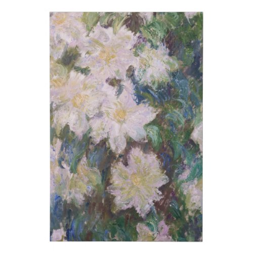 Claude Monet _ White Clematis Faux Canvas Print