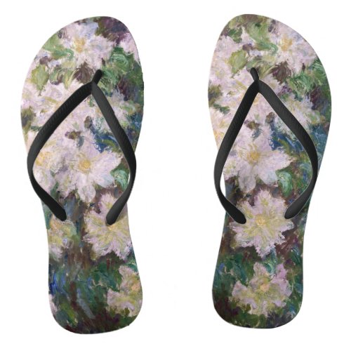 Claude Monet _ White Clematis Flip Flops