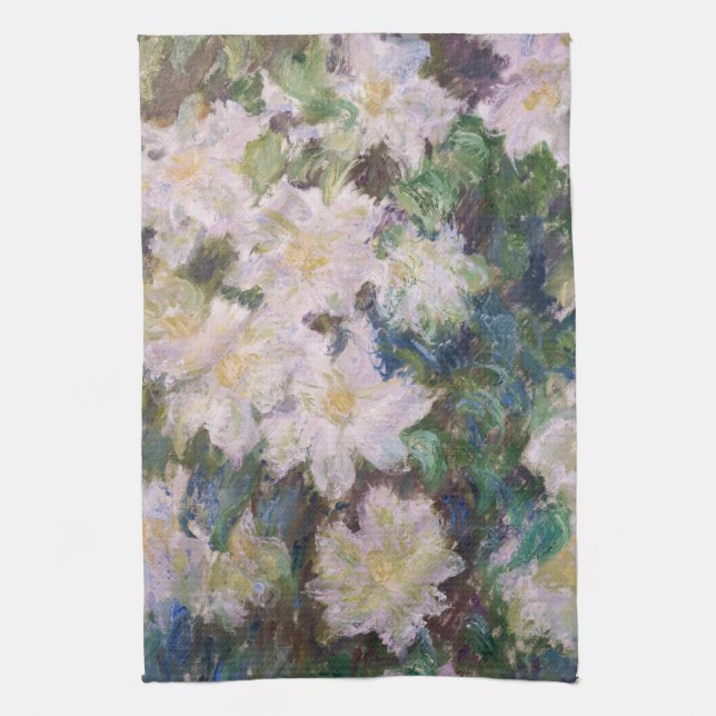 Claude Monet - White Clematis Kitchen Towel (Vertical)