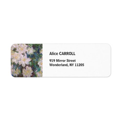 Claude Monet _ White Clematis Label