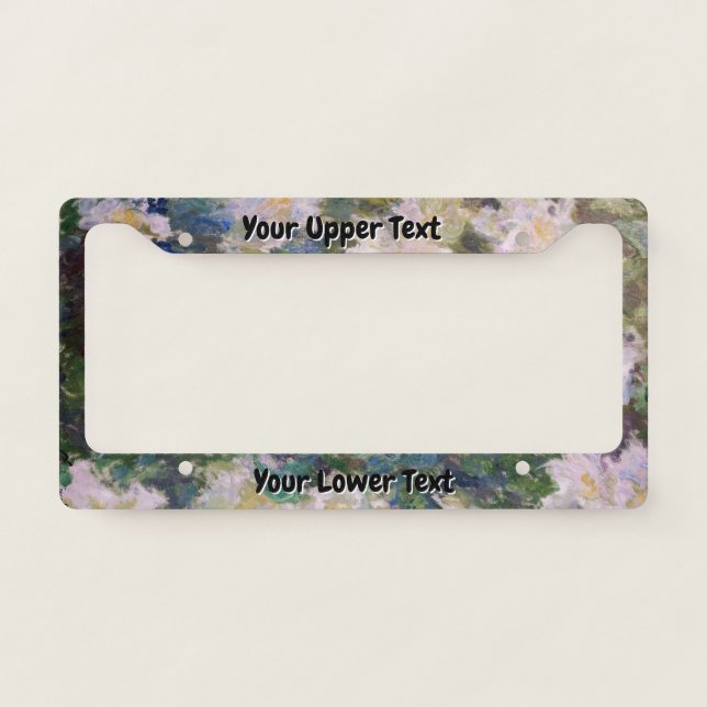 Claude Monet - White Clematis License Plate Frame (Front)