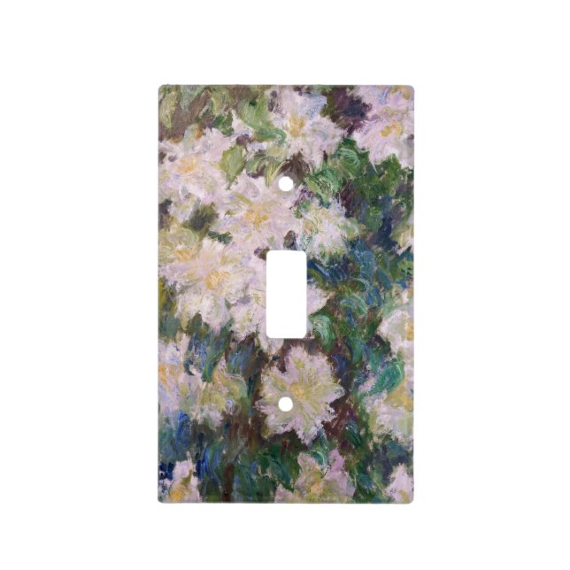 Claude Monet - White Clematis Light Switch Cover (Front)