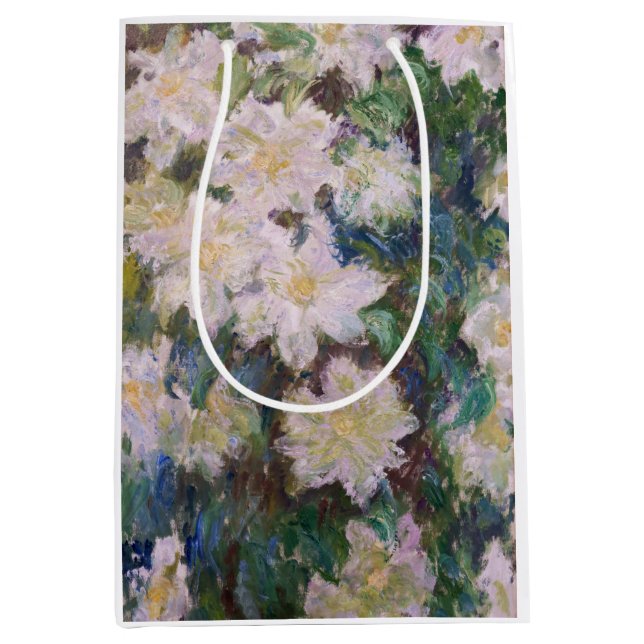 Claude Monet - White Clematis Medium Gift Bag (Front)