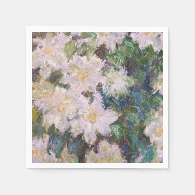 Claude Monet - White Clematis Napkins (Front)